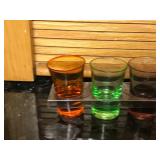 Lot of 6 Multi Colored Shot Glasses