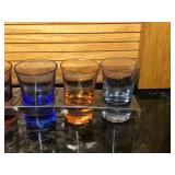 Lot of 6 Multi Colored Shot Glasses