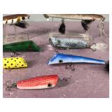 Lot of 7 Homemade Wooden Fishing Lures