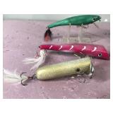 Lot of 7 Homemade Wooden Fishing Lures