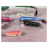 Lot of 7 Homemade Wooden Fishing Lures