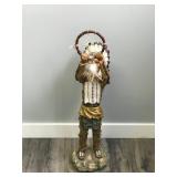 Native American Chief Statue Holding Dream Catcher