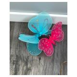 Lot of Home Decor - Wooden Hanging Sign (catcha falling star) - Hanging Butterflies - 2 Metal Hanging Candle Holders - Rope Type Thing with Leather, Feathers and Horse Hair on Each End