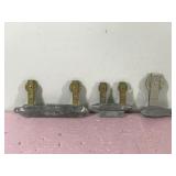 3 - Vintage Lead / Brass Fishing Trolleys