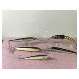 Lot of 5 Large Rapala Fishing Lures