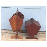 Vintage Wooden Magazine Holder & Possible Wooden Sewing Box