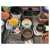 Large Lot of Flower Pots - Yard Ornaments - Bird Feeders and More