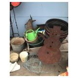 Large Lot of Flower Pots - Yard Ornaments - Bird Feeders and More