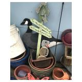 Large Lot of Flower Pots - Yard Ornaments - Bird Feeders and More