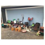 Large Lot of Flower Pots - Yard Ornaments - Bird Feeders and More