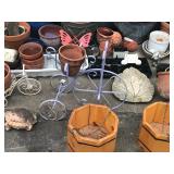 Large Lot of Flower Pots - Yard Ornaments - Bird Feeders and More
