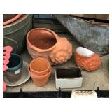 Large Lot of Flower Pots - Yard Ornaments - Bird Feeders and More