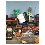 Large Lot of Flower Pots - Yard Ornaments - Bird Feeders and More