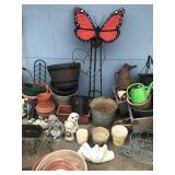 Large Lot of Flower Pots - Yard Ornaments - Bird Feeders and More