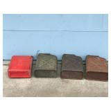 3 - Vintage U.S. Military Fuel Cans and 1 Plastic Jeep Fuel Can