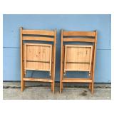 2 - Wooden Patio Fold Up Chairs made in Romania