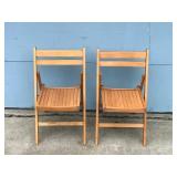 2 - Wooden Patio Fold Up Chairs made in Romania