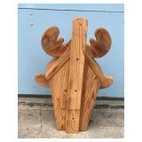 Wood Bird House Shaped like Moose