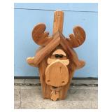 Wood Bird House Shaped like Moose