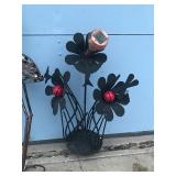 3 - Metal Yard Ornaments - Angel - Humming Birds with Flowers and Butterflies - Bronze Heron Bird