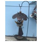 3 - Metal Yard Ornaments - Angel - Humming Birds with Flowers and Butterflies - Bronze Heron Bird
