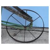 Vintage Push Plow, Single Wheel Garden Plow Cultivator