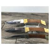 3 - Stainless Steel Pakistan Folding Hunting  Knives