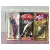 Lot of 5 Bill Lewis Rat-L-Trap Fishing Lures in Plastic Containers