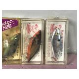 Lot of 5 Bill Lewis Rat-L-Trap Fishing Lures in Plastic Containers