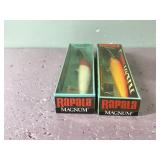 2 - Large Magnum Rapala Fishing Lures in Boxes