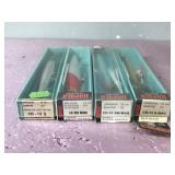 Lot of 4 Large Rapala Fishing Lures in Boxes