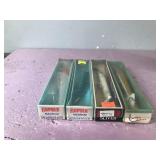 Lot of 4 Large Rapala Fishing Lures in Boxes