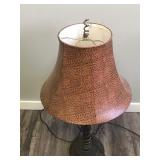 Metal Framed Lamp with Cattail Design