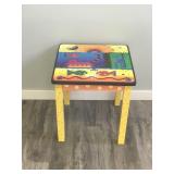 Kids Table with Cats, Fish and Star Designs on it - smoke free
