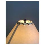 Matching Pair of Metal Framed Lamps with Pinecone Design