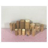 Lot of Vintage Wooden Fish Hook & Lead Weight Containers