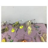 Large Lot of Bass Spinner Fishing Lures
