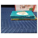 Oil pastels, watercolor paints, Cray paints, 4 puzzles and 2 art kits