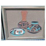 2 Framed sand art pictures