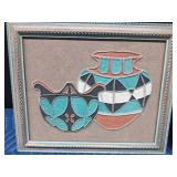 2 Framed sand art pictures