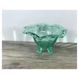 Vintage Green Footed Standing Bowl - Shines Green Under a Black Light