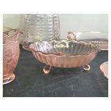 Lot of Pink Depression Glass and More - Bowls - Platters - Creamer - Sugar and More