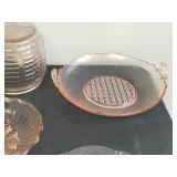 Lot of Pink Depression Glass and More - Bowls - Platters - Creamer - Sugar and More