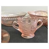 Lot of Pink Depression Glass and More - Bowls - Platters - Creamer - Sugar and More