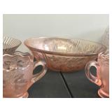 Lot of Pink Depression Glass and More - Bowls - Platters - Creamer - Sugar and More