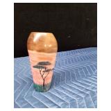 Heavy (feels like stone) vase made in Kenya with elephant design