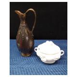 Large pitcher vase and a serving oven bake serving dish