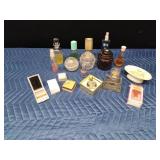 Vintage perfume bottles, jars, perfume, make-up and more