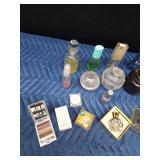 Vintage perfume bottles, jars, perfume, make-up and more