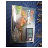 Silverware/napkin basket, silverware, vintage thermos, new food scale